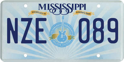 MS license plate NZE089