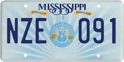 MS license plate NZE091