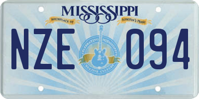 MS license plate NZE094