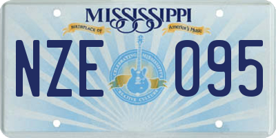 MS license plate NZE095