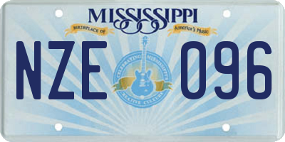 MS license plate NZE096