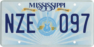 MS license plate NZE097