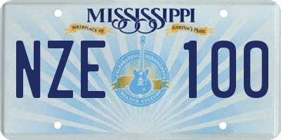 MS license plate NZE100