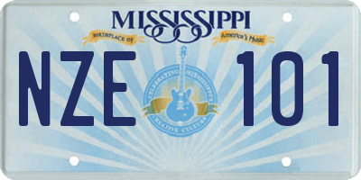 MS license plate NZE101