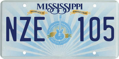 MS license plate NZE105