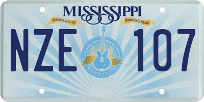 MS license plate NZE107