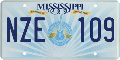 MS license plate NZE109