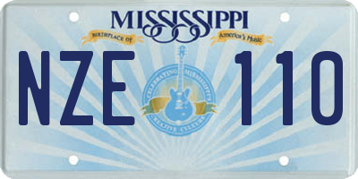 MS license plate NZE110