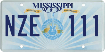 MS license plate NZE111