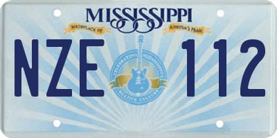 MS license plate NZE112