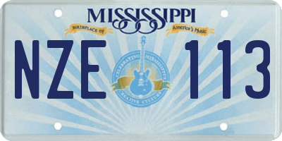MS license plate NZE113