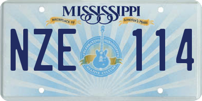 MS license plate NZE114