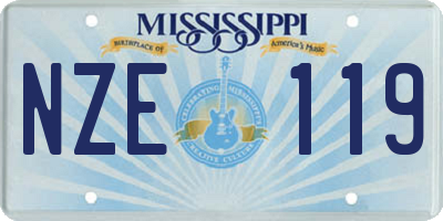MS license plate NZE119
