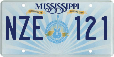 MS license plate NZE121
