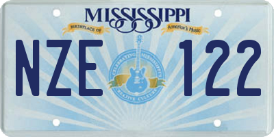 MS license plate NZE122