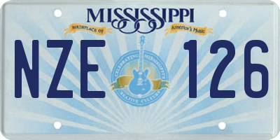 MS license plate NZE126