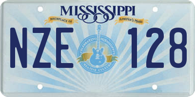 MS license plate NZE128