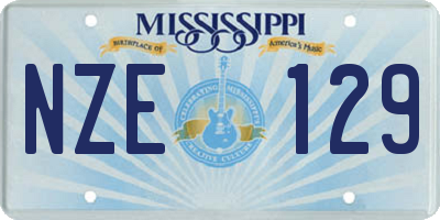 MS license plate NZE129