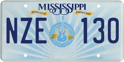MS license plate NZE130