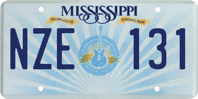 MS license plate NZE131