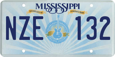 MS license plate NZE132