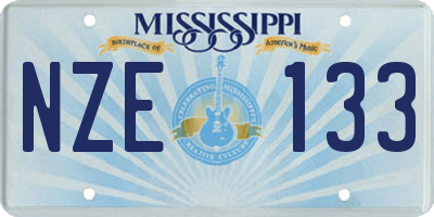 MS license plate NZE133