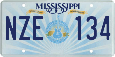 MS license plate NZE134