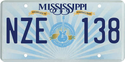 MS license plate NZE138