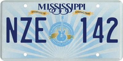 MS license plate NZE142