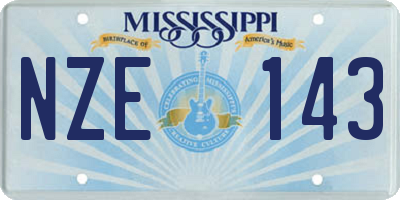 MS license plate NZE143