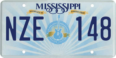 MS license plate NZE148