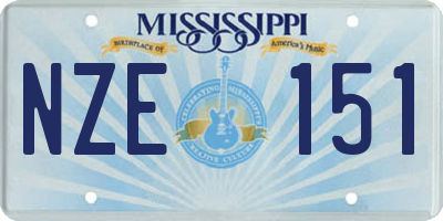 MS license plate NZE151