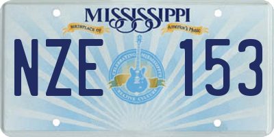 MS license plate NZE153