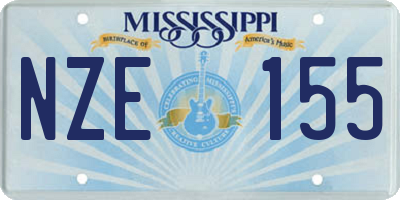 MS license plate NZE155