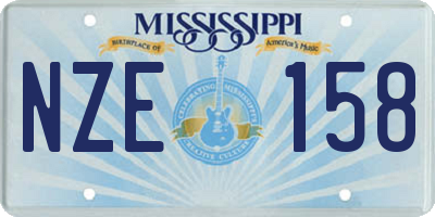MS license plate NZE158