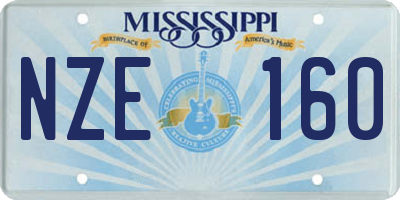 MS license plate NZE160