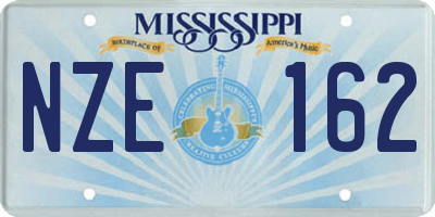 MS license plate NZE162