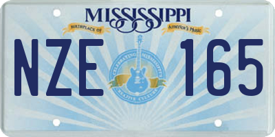 MS license plate NZE165
