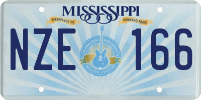 MS license plate NZE166