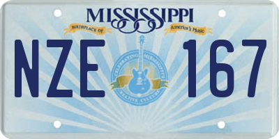 MS license plate NZE167