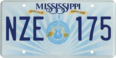 MS license plate NZE175