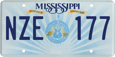 MS license plate NZE177