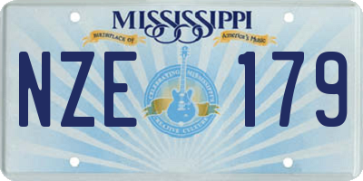 MS license plate NZE179