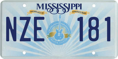 MS license plate NZE181