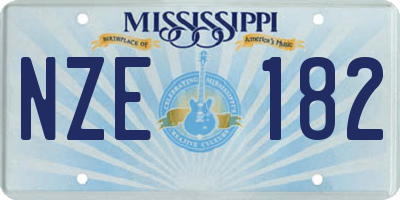 MS license plate NZE182