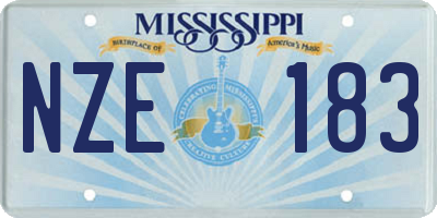 MS license plate NZE183
