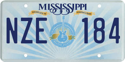 MS license plate NZE184
