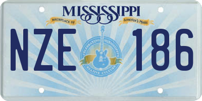 MS license plate NZE186