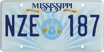 MS license plate NZE187