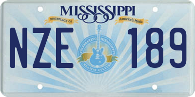 MS license plate NZE189